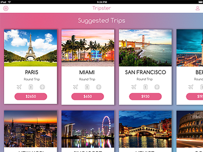Travel Discovery App cards design ios mobile travel ui design ux