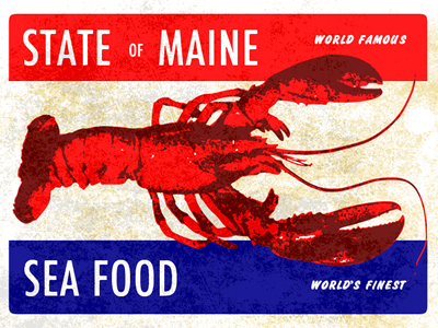 State of Maine 1941 1940s lobster maine posterpackaging