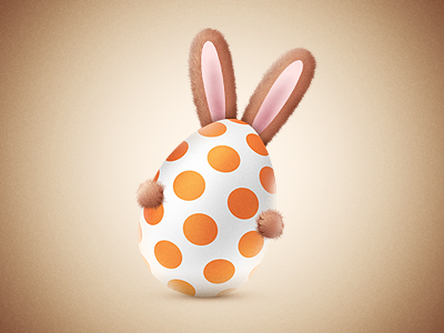 Easter Egg bunny dots ears easter egg fluffy! y