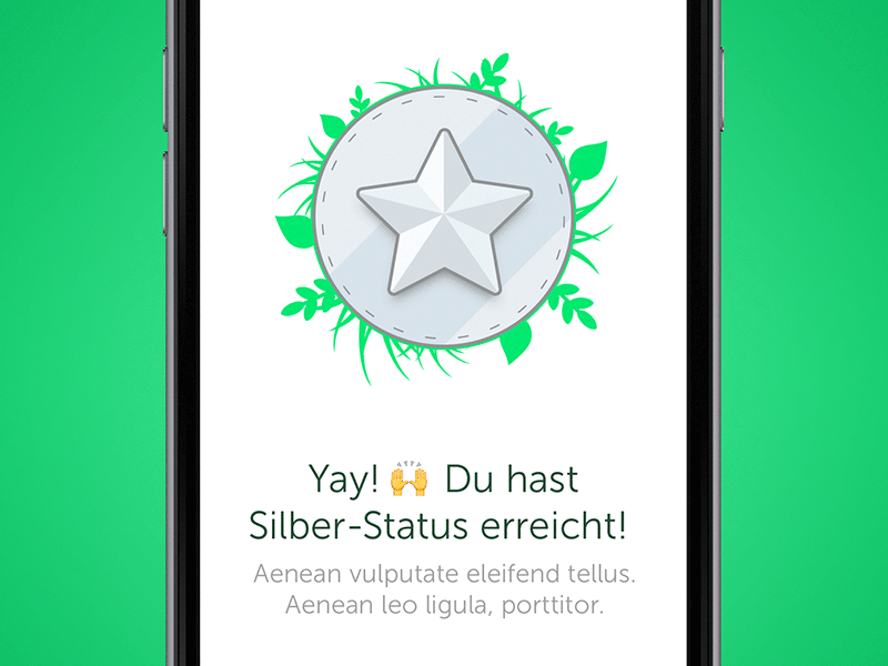 Yay! 🙌 after effects afx animation app green ios iphone leaf medal mobile silver status