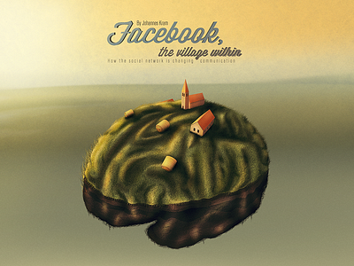 Facebook, the village within brain facebook grass house island social media sun sunset village