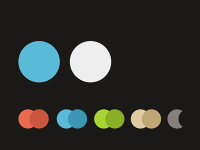 Some Colors blue brown circles colors dark earth green orange shades white