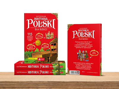 Book Cover - Illustrated Polish History for children book book cover colorfull cover cover design cover layout design kids book kids cover