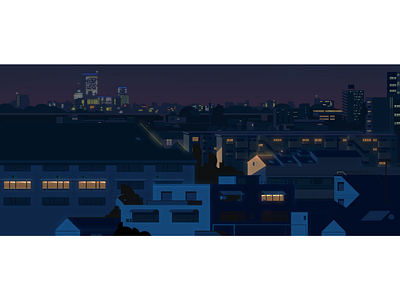 Midnight aftereffect animation city design gfxmob illustration illustrator jakarta vector