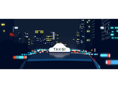 Taxi aftereffect animation city design gfxmob illustration illustrator jakarta vector