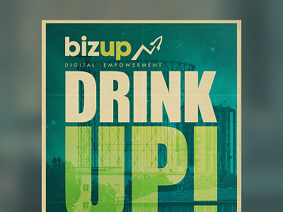 Drink Up! Event Poster event flayer graphic design night poster space typo