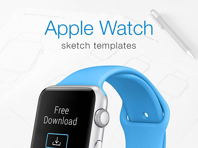 Apple Watch Prototyping Templates - Free Download apple download free freebie prototyping sketch sketching smartwatch template ui ux watch