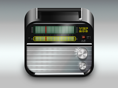 Old VEF206 am/fm radio icon icon old radio vef206
