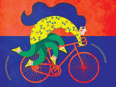 Everyday I'm Hustlin' Hustlin' bicycle book illustration character illustration woman working hard