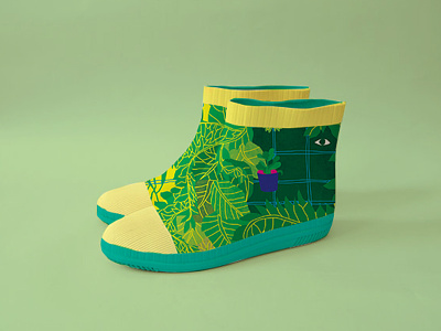 Green Boots are for walking...or rain branding concept illustration illustrative branding product branding