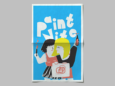 Illustration commision for Paint Nite branding drinking fun illustration illustrative branding painting poster print