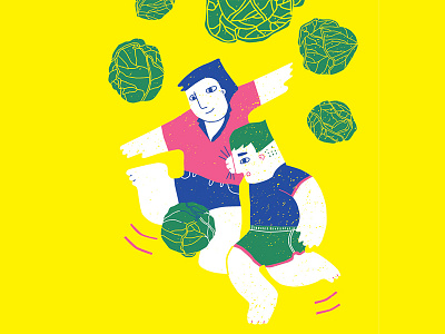 Cabbage Soccer cabbage children illustration editorial illustration illustration soccer