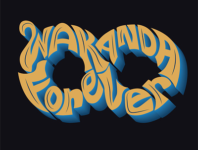 Wakanda Forever adobe art artwork blackpanther design illustration illustrator lettering logo marvelcomics sketch typography wakanda