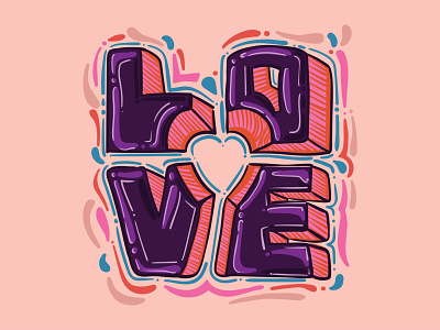 LOVE adobe artwork calligraphy colorful design illustration illustrator lettering love loveislove peace typography vector