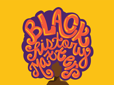 Black History Matters adobe afro art artwork blackhistory blackhistorymonth blm colorful design illustration illustrator lettering naturalhair typography typography art vector