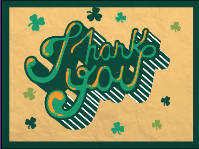 Thank You for St.Patty's Day font handwritten illustration illustrator lettering love luck st.patricks stpattys thankyou type
