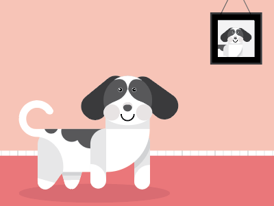 Cute Dog! cat artwork art process work cutedog photoshop illustrator adobe illustration dog