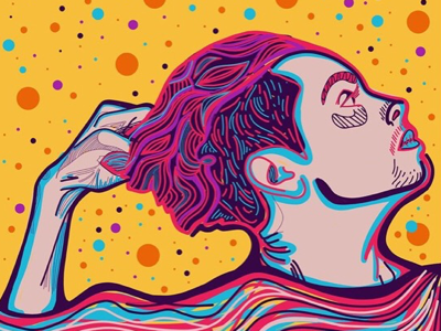 Pulling vector art artworks design artwork adobe illustrator face colorful portrait graphic drawing illustration