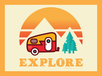 Explore. adobe illustrator camping design explore graphic design illustration montana nature retro sunset throwback wanderlust