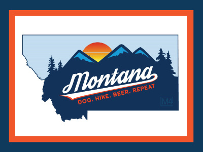 Dog. Hike. Beer. Repeat. art direction beer branding design graphic design hiking illustration logo montana