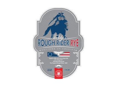 Rough Rider Rye alcohol america beer branding brewery design illustrator mockup presidential