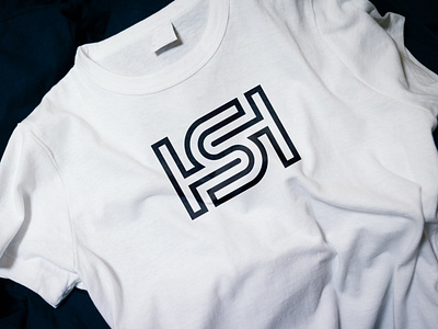 SH or HS logo on tshirt mockup