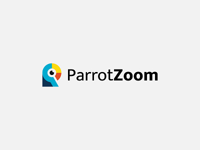 Parrotzoom, parrot + magnifying glass animal bird blue cute design feather green icon logo magnifying glass parrot parrot logo pet symbol yellow