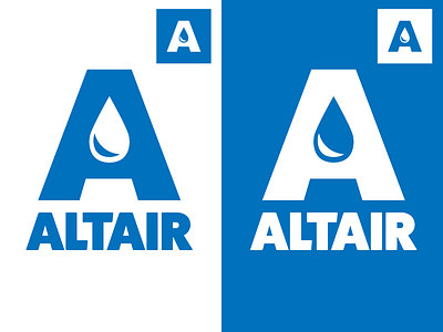 Altair Logo | Letter A | Water Treatment Company blue logo single letter water water droplet