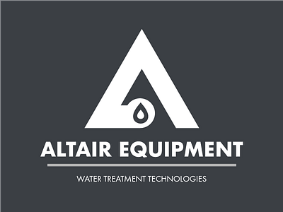Altair Equipment Logo letter a logo logo design water drop water treatment