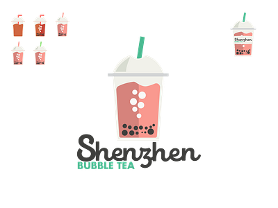 Shenzhen Bubble Tea icon illustrator logo logo design