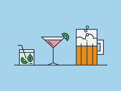 Drinks anyone? drinks flat illustration illustrator line art