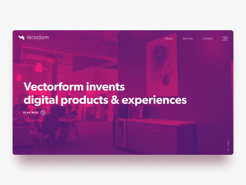 Vectorform Homepage Animation agency animation design homepage invention loader vectorform web