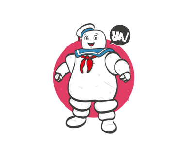 Marshmallow character cyrcle design ghostbusters illustration model sketch