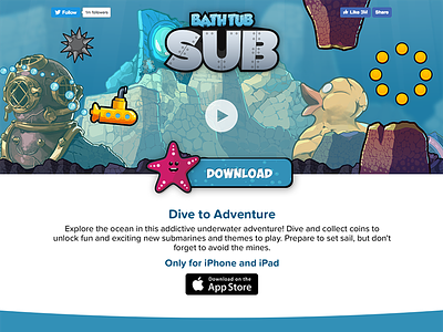 Bathtub Sub Website app game game design ios logo