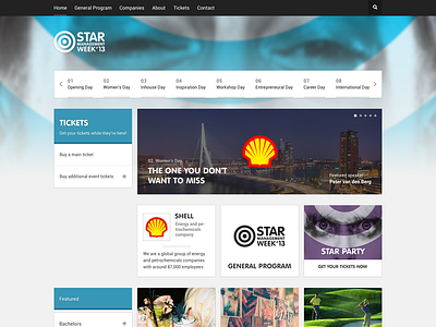 Star Management Week - Homepage box colour design filter light logo minimalistic star management week web website