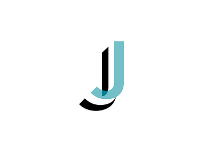J logomark black blue colour j letter logo logomark minimalistic negative space type white