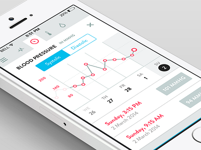 Hospital App - UI app blood clean design experience flat hospital interface measuring mobile pressure user