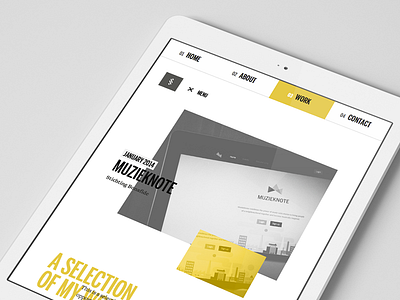 Portfolio Tablet Preview clean experience flat identity interaction interface menu minimalistic mobile portfolio preview