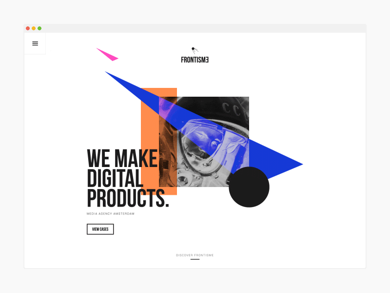 FRONTISME - Website Intro agency animation clean design experience gif minimal mobile tablet typography ui ux