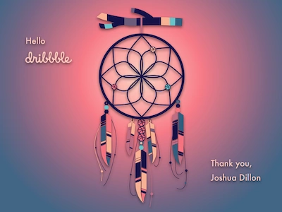 Hello Dribbblers! dreamcatcher gradient vector