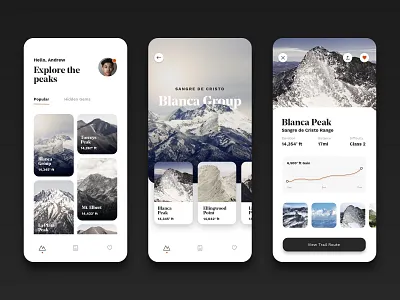 Colorado's Peaks adventure app application concept design exploration hiking mobile mobile ui mountain mountains product design ui uidesign ux