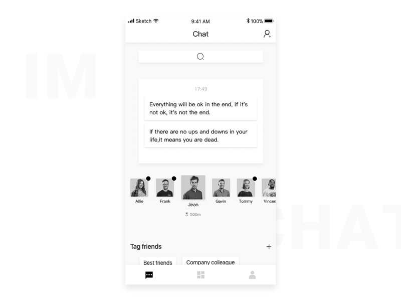 Chat animation black brief design gif interactive simplicity ui ux white