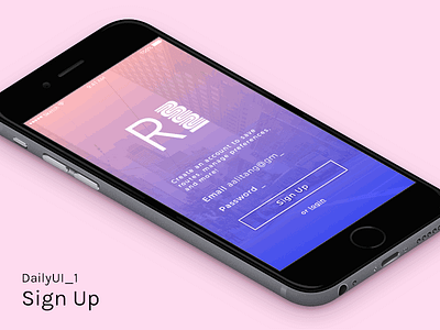 Routesy Sign Up app dailyui dailyui001 design sign up ui uidesign