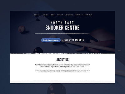Snooker Hall Header Design billards blue header hero pool snooker