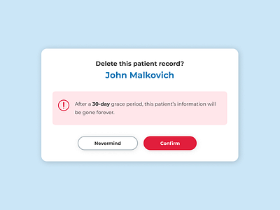 DailyUI #3 - Warning Modal for a Children's Hospital