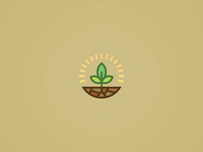 Plant Mark brand color dirt earth grow illustration logo mark plant sun vector