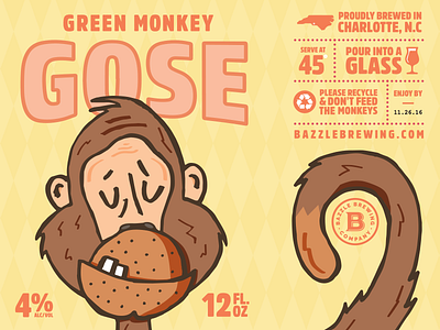 Beer Label art beer bottle cartoon design home brew illustration label monkey orange vector yellow