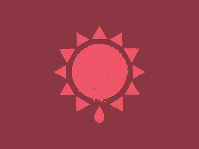 Painted Sun I art brand distillery illustration logo mark red sun texture vector