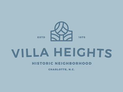 VH I art blue brand charlotte illustration logo mark neighborhood thick lines tree vector