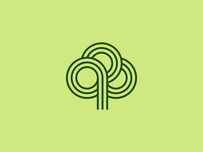 Lines art brand design green illustration lines logo mark shamrock thick lines tree vector